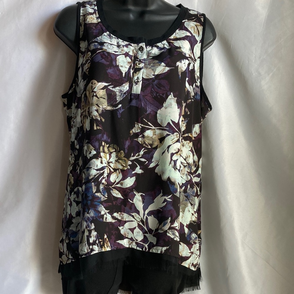 Simply Vera Floral Tank Top Size Large
